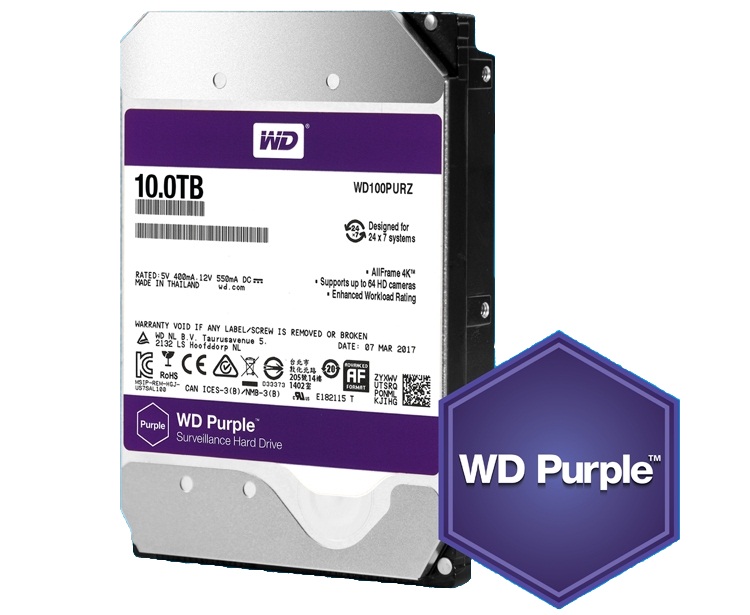 Western Digital представила новые диски WD Purple емкостью 10 ТБ